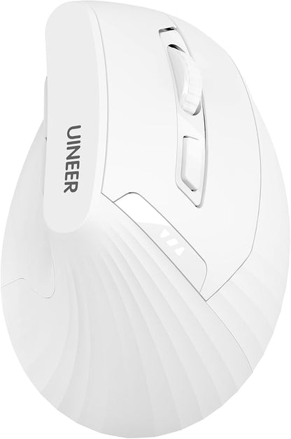 Ergonomic Mouse,Wireless Mouse,Bluetooth Vertical Mouse with BT5.0/4.0/2.4G, Rechargeable with Battery Indicator,Ergonomic Design for Comfort and Reduced Wrist Strain for Home,Office Use(White) | Mice - TrueDesk