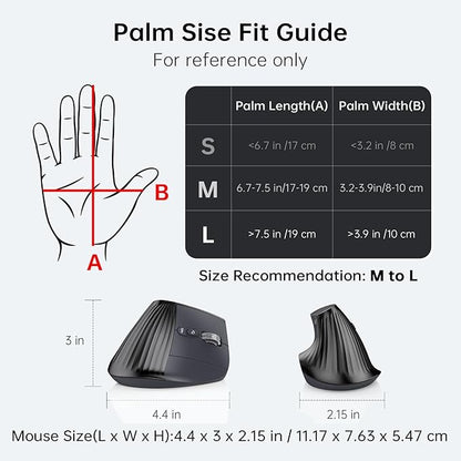 Ergonomic Vertical Mouse Wireless, Bluetooth Ultra - Fast Scrolling 4800 DPI Rechargeable Ergo Mouse, 2.4G Quiet Clicks 6 Buttons RGB Optical Mice, 3 Multi - Device Connectivity for Mac, Laptop - Black | Mice - TrueDesk