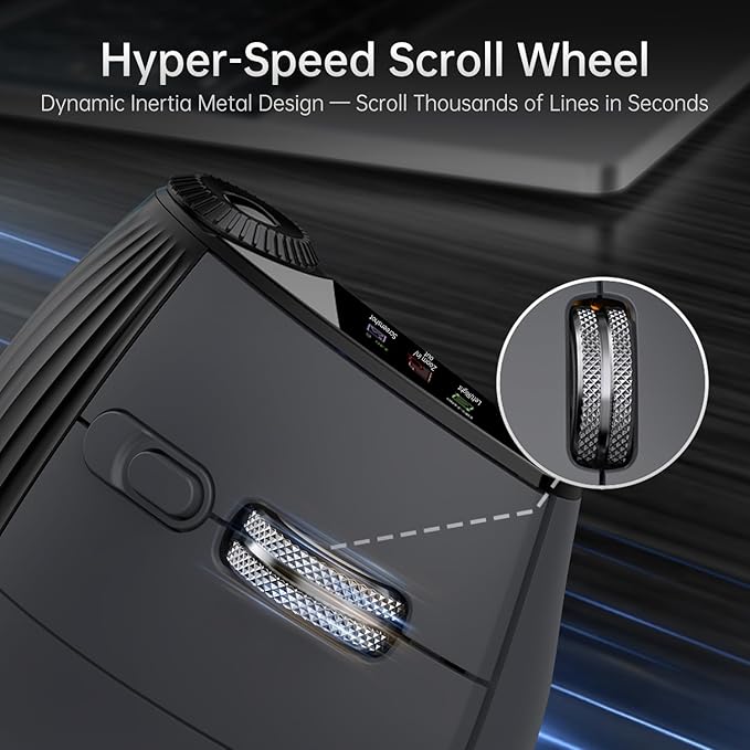 Ergonomic Vertical Mouse Wireless, Rechargeable Bluetooth Ultra - Fast Scrolling 4800 DPI Ergo Mouse, 2.4G Quiet Clicks 6 Buttons RGB Optical Mice, 3 Multi - Device Connectivity for Mac, Laptop | Mice - TrueDesk