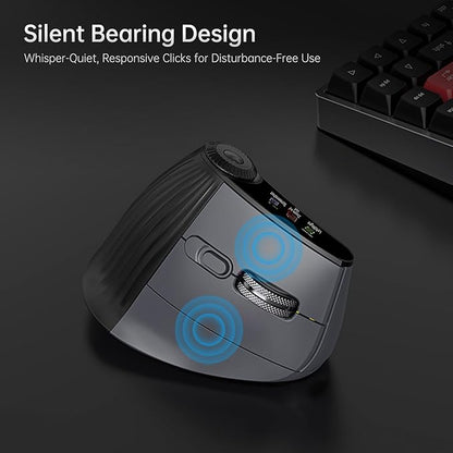 Ergonomic Vertical Mouse Wireless, Rechargeable Bluetooth Ultra - Fast Scrolling 4800 DPI Ergo Mouse, 2.4G Quiet Clicks 6 Buttons RGB Optical Mice, 3 Multi - Device Connectivity for Mac, Laptop | Mice - TrueDesk
