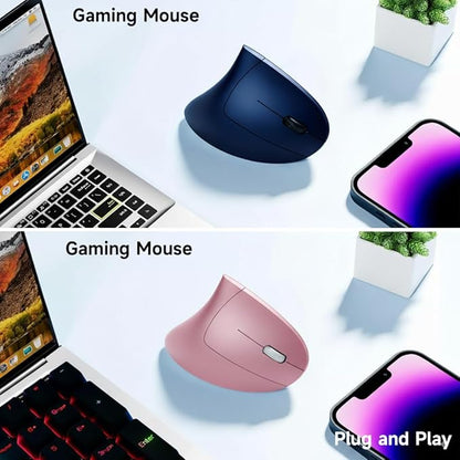Ergonomic Vertical Wireless Mouse Stylish Rechargeable 2.4G Optical Mice Cordless Mouse with USB Receiver, 800/1200 /1600 DPI, 5 Buttons for Laptop,PC,Mac,Computer (Pink) | Mice - TrueDesk