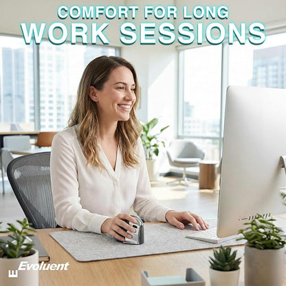 Evoluent – Inventor of The Vertical Mouse – VMC Vertical Ergonomic Mouse Wireless USB/Bluetooth Ergo Design for Right Hand M - L, Sculpted Comfort, 4 Speeds, Copy & Paste Buttons | Mice - TrueDesk