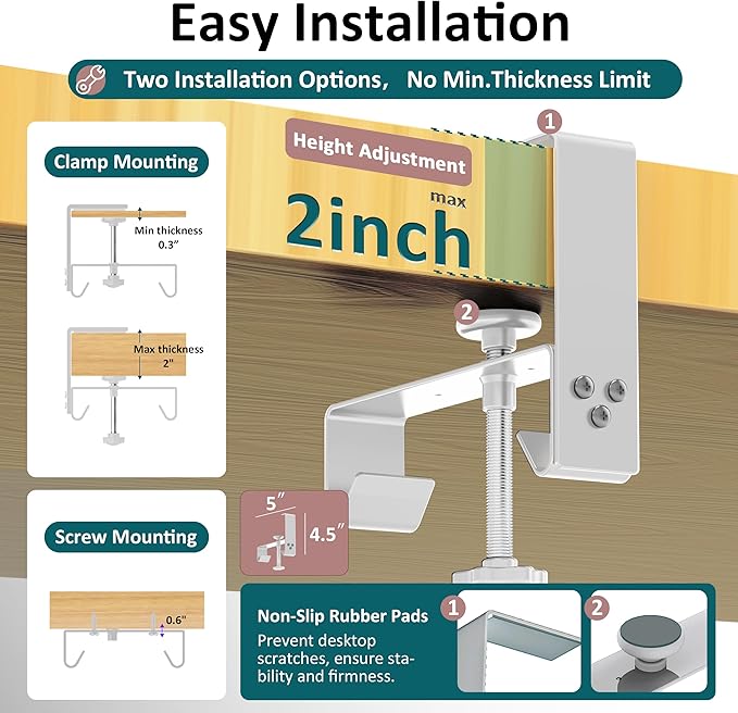 Extra Large 48" Under Desk Cable Management Tray for Standing Desk, No Drill Clamp On Wire Hider, Heavy Duty Anti - Sag Cord Organizer, Cable Tray for Studio & Dual Monitors (Beige, 47.8") | Racks Cabinets - TrueDesk