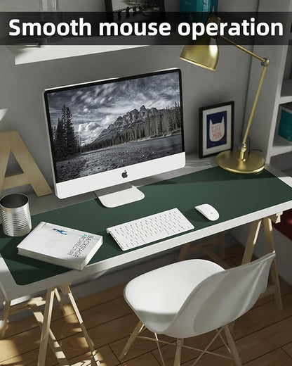Extra Large Desk mat, Leather Desk Pad Protector,Office Desk Mat,Mouse Pad, Non - Slip Desk Blotter, Laptop Desk Pad, Waterproof Desk Writing Pad for Office&Home (Dark Green, 55" x 17") | Desk Pads Blotters - TrueDesk
