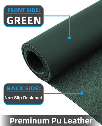Extra Large Desk mat, Leather Desk Pad Protector,Office Desk Mat,Mouse Pad, Non - Slip Desk Blotter, Laptop Desk Pad, Waterproof Desk Writing Pad for Office&Home (Dark Green, 55" x 17") | Desk Pads Blotters - TrueDesk