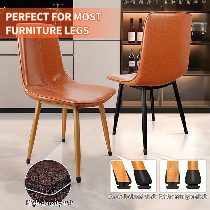 Ezprotekt 24 Pcs Black Chair Leg Floor Protectors for Hardwood Floors, Felt Furniture Pads Caps Covers, Bar Stool Floor Protectors Cups for Dining Table Desk Chair (Fit 0.83 " - 1.02", 21 - 26mm) | Furniture Cups - TrueDesk