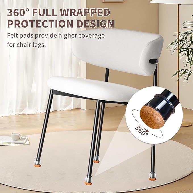 Ezprotekt 24 Pcs Extra Small Chair Leg Floor Protectors, Silicone Felt Chair Pads for Hardwood Floors, Round Chair Leg Caps, Felt Furniture Feet Covers for Dining Table, Clear (XS Fit: 2/5" - 11/20") | Furniture Pads - TrueDesk