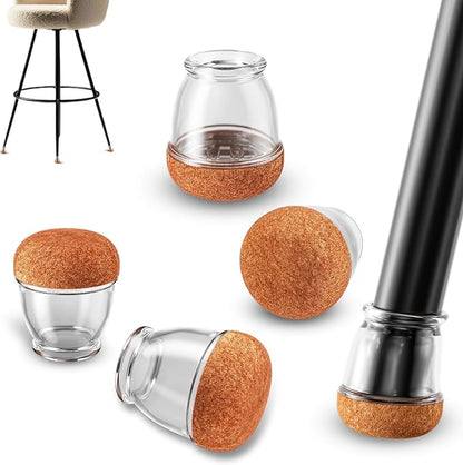 Ezprotekt 24 Pcs Extra Small Chair Leg Floor Protectors, Silicone Felt Chair Pads for Hardwood Floors, Round Chair Leg Caps, Felt Furniture Feet Covers for Dining Table, Clear (XS Fit: 2/5" - 11/20") | Furniture Pads - TrueDesk