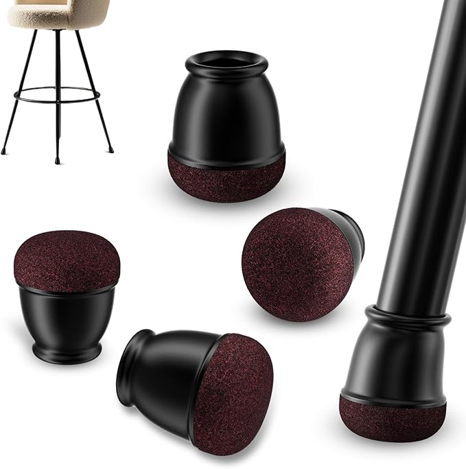Ezprotekt 24 Pcs Extra Small Chair Leg Floor Protectors, Silicone Felt Chair Pads for Hardwood Floors, Round Chair Leg Caps, Felt Furniture Feet Covers for Dining Table, Black (XS Fit: 2/5" - 11/20") | Furniture Pads - TrueDesk