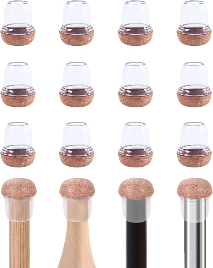 Ezprotekt 24 Pcs Small Clear Silicone Chair Leg Floor Protectors for Hardwood Floors, Chair Leg Caps Covers, Floor Protectors for Chair, Bar Stool Leg Protectors Round (S Fit: 3/5" to 3/4", 15 - 19mm) | Furniture Pads - TrueDesk