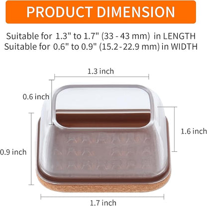 Ezprotekt 8 Pcs Rectangle Clear Silicone Chair Leg Floor Protectors, Rectangle Felt Felt Furniture Pads Caps Covers for Chair Table Desk, Anti - Scratches and No Noise (Fit L :1.3 - 1.7", W: 0.6 - 0.9") | Furniture Pads - TrueDesk