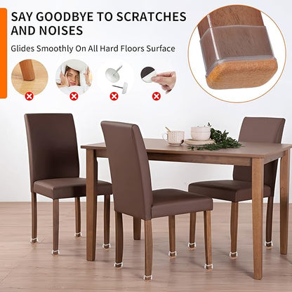 Ezprotekt 8 Pcs Rectangle Clear Silicone Chair Leg Floor Protectors, Rectangle Felt Furniture Pads Caps, Chair Leg Covers Cups for Chair Table Desk Sofa (Fit L :1.3 - 1.7", W: 0.9 - 1.2") | Furniture Cups - TrueDesk