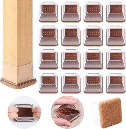 Ezprotekt Chair Leg Floor Protectors for Hardwood Floors, Felt Furniture Pads, Silicone Felt Furniture Leg Pads Caps Covers for Table Desk Sofa No Scratches and Reduce Noise (M Fit: 0.75" - 1") | Furniture Pads - TrueDesk