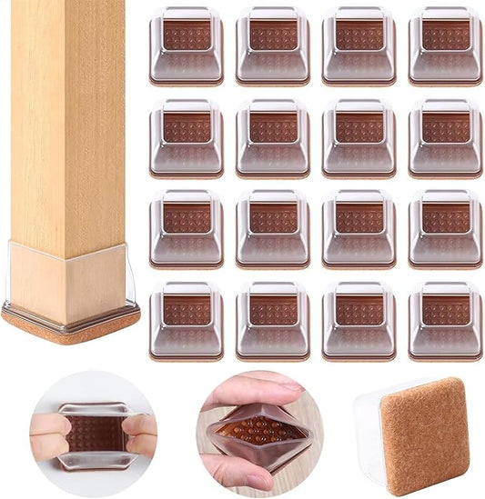 Ezprotekt Chair Leg Floor Protectors for Hardwood Floors, Felt Furniture Pads, Silicone Felt Furniture Leg Pads Caps Covers for Table Desk Sofa No Scratches and Reduce Noise (M Fit: 0.75" - 1") | Furniture Pads - TrueDesk
