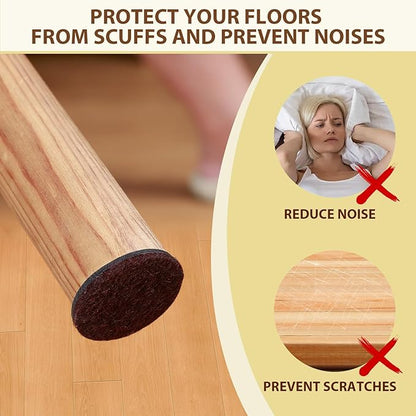 Ezprotekt Felt Furniture Pads, 330 Pcs Furniture Pads for Hardwoods Floors, Felt Pads for Chair Legs, Felt Pads for Furniture, Floor Protectors for Hardwood Floors - for Chair Desk Table (Brown) | Furniture Pads - TrueDesk