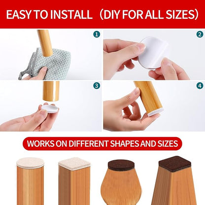 Ezprotekt Felt Furniture Pads, 407 Pcs Furniture Pads for Hardwoods Floors, Felt Pads for Chair Legs, Felt Pads for Furniture, Furniture Feet Floor Protectors for Chair Desk Table (Brown & Beige) | Furniture Pads - TrueDesk
