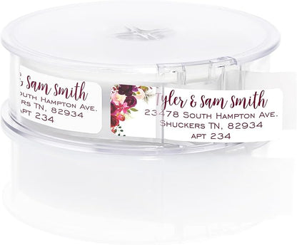 Fall Floral Rolled Address Labels / 250 Personalized Return Address Labels/Designer Address Stickers in Elegant Plastic Dispenser | Address Labels - TrueDesk