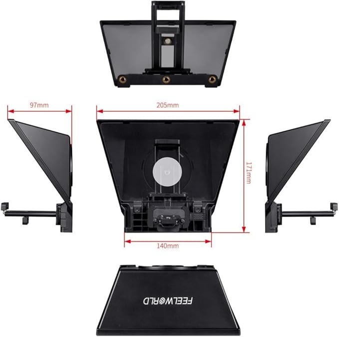 FEELWORLD TP2A Portable 8 - inch Teleprompter Supports up to 8" Smartphone/Tablet Prompting Smartphone DSLR Shooting with Remote Control & Lens Adapter Rings | Teleprompters - TrueDesk