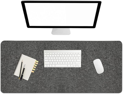 Felt Desk Mat 35.4 x 15.7 Inch, Large Desk Pad Protector for Keyboard and Mouse, Non - Slip Desk Blotter for Office & Home, Charcoal Gray Felt Mouse Pad | Desk Pads Blotters - TrueDesk