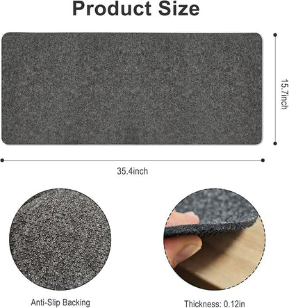 Felt Desk Mat 35.4 x 15.7 Inch, Large Desk Pad Protector for Keyboard and Mouse, Non - Slip Desk Blotter for Office & Home, Charcoal Gray Felt Mouse Pad | Desk Pads Blotters - TrueDesk