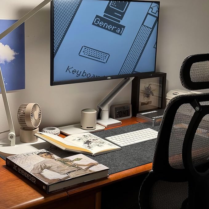 Felt Desk Mat 35.4 x 15.7 Inch, Large Desk Pad Protector for Keyboard and Mouse, Non - Slip Desk Blotter for Office & Home, Charcoal Gray Felt Mouse Pad | Desk Pads Blotters - TrueDesk