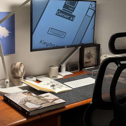 Felt Desk Mat 35.4 x 15.7 Inch, Large Desk Pad Protector for Keyboard and Mouse, Non - Slip Desk Blotter for Office & Home, Charcoal Gray Felt Mouse Pad | Desk Pads Blotters - TrueDesk