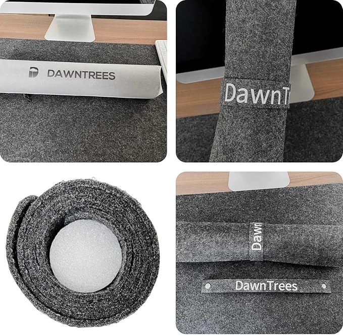 Felt Desk Mat | Computer Mat for Desk(36x12Inches) | Large Felt Mouse Pad and Keyboard Mat | Desk Protector for Office | Dark Gray | Desk Pads Blotters - TrueDesk