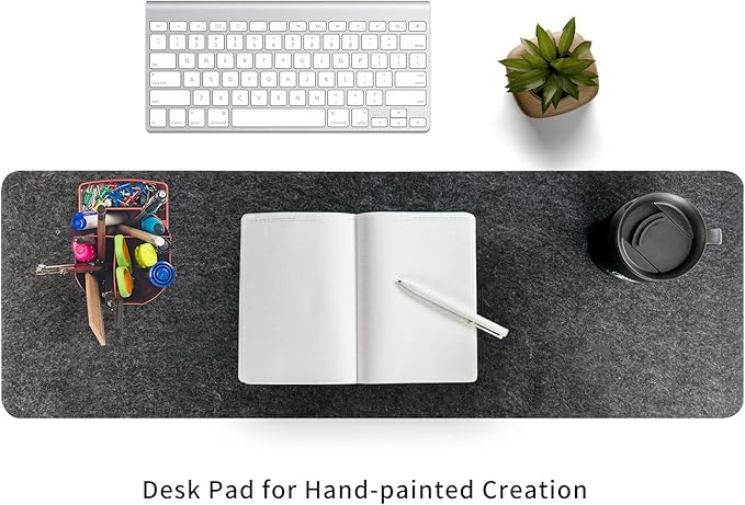 Felt Desk Mat | Computer Mat for Desk(36x12Inches) | Large Felt Mouse Pad and Keyboard Mat | Desk Protector for Office | Dark Gray | Desk Pads Blotters - TrueDesk