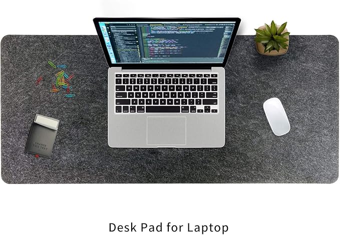 Felt Desk Mat,35.5" x 15.8" Inches,Large Keyboard Mat,Wool Desk Pad, Extra Large Felt Mouse Pad for Computers,Laptops, Offices and Homes. (Dark Gray) | Mouse Pads - TrueDesk