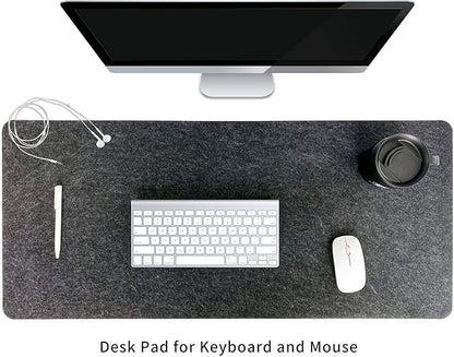 Felt Desk Mat,35.5" x 15.8" Inches,Large Keyboard Mat,Wool Desk Pad, Extra Large Felt Mouse Pad for Computers,Laptops, Offices and Homes. (Dark Gray) | Mouse Pads - TrueDesk