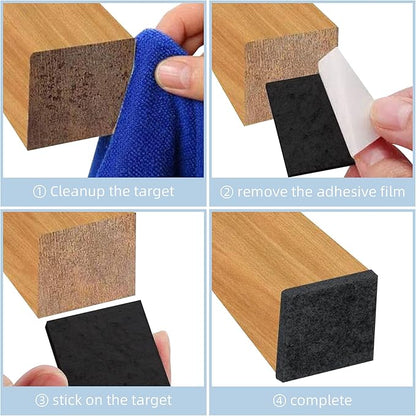 Felt Furniture Pads, 10 Pack Heavy Duty Non Slip Felt Sheets, 8 x 8 inch for Hardwood Floors, Chairs, Walls (Black) | Furniture Pads - TrueDesk