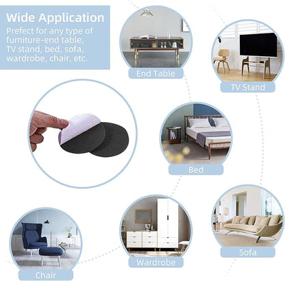 Felt Furniture Pads, 10 Pack Heavy Duty Non Slip Felt Sheets, 8 x 8 inch for Hardwood Floors, Chairs, Walls (Black) | Furniture Pads - TrueDesk
