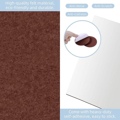 Felt Furniture Pads, 10 Pack Heavy Duty Non Slip Felt Sheets, 8 x 8 inch for Hardwood Floors, Chairs, Walls (Brown) | Furniture Pads - TrueDesk