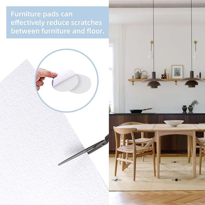 Felt Furniture Pads, 10 Pack Heavy Duty Non Slip Felt Sheets, 8 x 8 inch for Hardwood Floors, Chairs, Walls (White) | Furniture Pads - TrueDesk