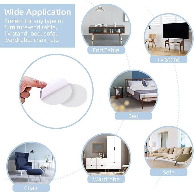 Felt Furniture Pads, 10 Pack Heavy Duty Non Slip Felt Sheets, 8 x 8 inch for Hardwood Floors, Chairs, Walls (White) | Furniture Pads - TrueDesk