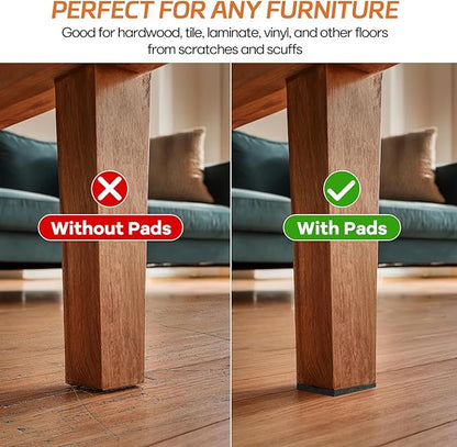 Felt Furniture Pads 10pcs 8" x 6" Adhesive Large Felt Pads, Cuttable Chair Leg Pads, Hardwood Floor Protectors for Furniture (Black 5 Pcs + Beige 5 Pcs) | Furniture Pads - TrueDesk