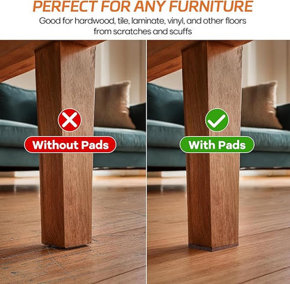 Felt Furniture Pads 10pcs 8" x 6" (Brown 5 Pcs + Beige 5 Pcs), Cuttable Self Adhesive Furniture Pads, Anti Scratch Chair Leg Floor Protectors for Hardwood Floors | Furniture Pads - TrueDesk