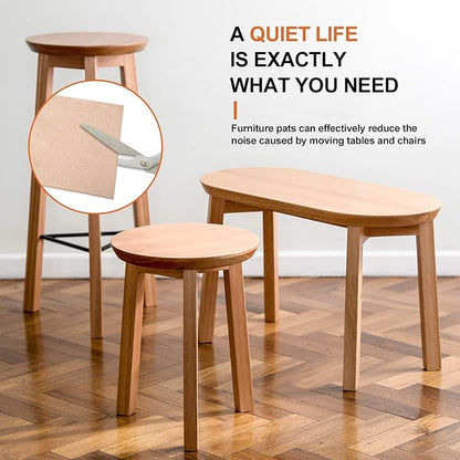 Felt Furniture Pads 10pcs 8" x 6" Self Adhesive Cuttable Furniture Felt Pads, Anti Scratch Floor Protectors for Furniture on Hardwood Floor, Beige | Furniture Pads - TrueDesk