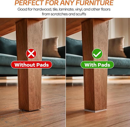 Felt Furniture Pads 10pcs 8" x 6" Self Adhesive Cuttable Furniture Felt Pads, Anti Scratch Floor Protectors for Furniture on Hardwood Floor, Beige | Furniture Pads - TrueDesk
