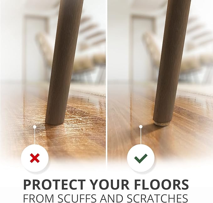 Felt Furniture Pads X - PROTECTOR 133 PCS Premium Furniture Pads - Felt Pads Furniture Feet Best Wood Floor Protectors - Protect Your Hardwood & Laminate Flooring! Brown and Beige | Furniture Pads - TrueDesk