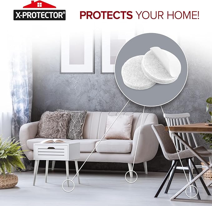 Felt Furniture Pads X - PROTECTOR 133 PCS - Premium Furniture Pads for Hardwood Floors - White Felt Pads for Furniture Feet - The Best Chair Leg Floor Protectors - Protect Your Hard Floors! | Furniture Pads - TrueDesk