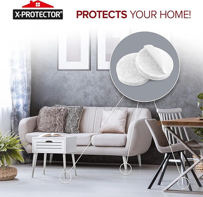 Felt Furniture Pads X - PROTECTOR 133 PCS - Premium Furniture Pads for Hardwood Floors - White Felt Pads for Furniture Feet - The Best Chair Leg Floor Protectors - Protect Your Hard Floors! | Furniture Pads - TrueDesk