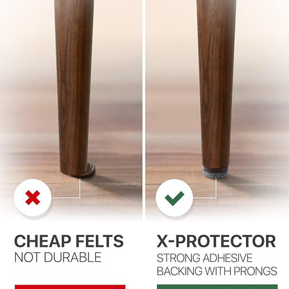Felt Furniture Pads X - Protector 16 PCS - 1" Felt Pads with Prongs - Premium Felt Chair Pads - Furniture Pads for Hardwood Floors - Chair Floor Protectors for Hardwood - Slide Your Furniture Easily! | Furniture Pads - TrueDesk