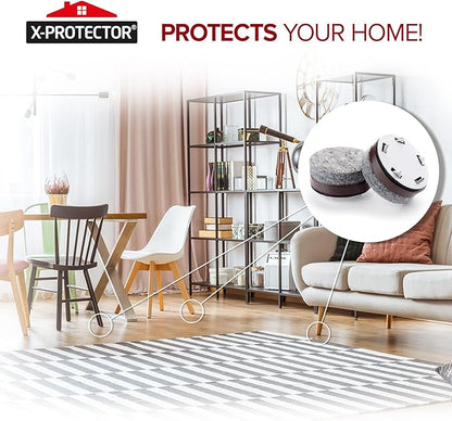 Felt Furniture Pads X - Protector 16 PCS - 1" Felt Pads with Prongs - Premium Felt Chair Pads - Furniture Pads for Hardwood Floors - Chair Floor Protectors for Hardwood - Slide Your Furniture Easily! | Furniture Pads - TrueDesk