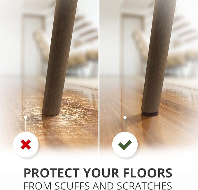 Felt Furniture Pads X - PROTECTOR - 48 Premium Floor Protector Chair Felts for Feet Wood Floors Best Hardwood Protect Your Hard Floors! (Brown) | Furniture Pads - TrueDesk