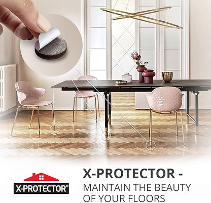 Felt Furniture Pads X - PROTECTOR - 48 Premium Floor Protector Chair Felts for Feet Wood Floors Best Hardwood Protect Your Hard Floors! (Brown) | Furniture Pads - TrueDesk