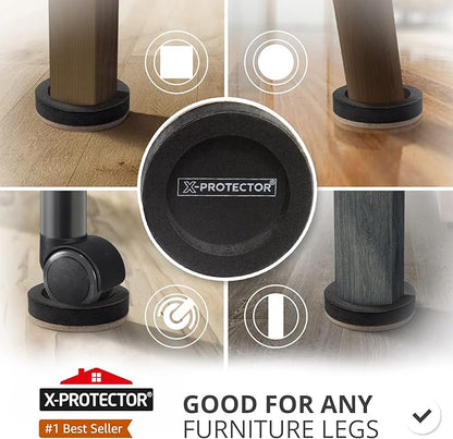 Felt Furniture Sliders for Hardwood Floors X - PROTECTOR 16 PCS 3 ½” - Furniture Slider with Unique Design - Heavy - Duty Furniture Movers for Hard Surfaces - Felt Sliders - Move Your Furniture Easily! | Furniture Sliders - TrueDesk