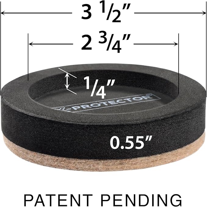 Felt Furniture Sliders for Hardwood Floors X - PROTECTOR 16 PCS 3 ½” - Furniture Slider with Unique Design - Heavy - Duty Furniture Movers for Hard Surfaces - Felt Sliders - Move Your Furniture Easily! | Furniture Sliders - TrueDesk