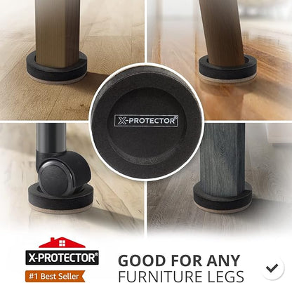 Felt Furniture Sliders for Hardwood Floors X - PROTECTOR 8 PCS 3 ½” - Furniture Slider with Unique Design - Heavy - Duty Furniture Movers for Hard Surfaces - Felt Sliders - Move Your Furniture Easily! | Furniture Sliders - TrueDesk