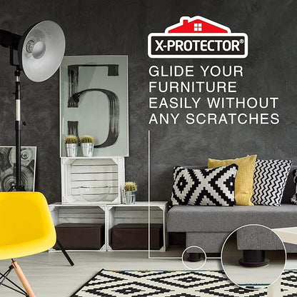 Felt Furniture Sliders for Hardwood Floors X - PROTECTOR 8 PCS 4 3/4” - Furniture Slider with Unique Design - Heavy - Duty Furniture Movers for Hard Surfaces - Felt Sliders - Move Your Furniture Easily! | Furniture Sliders - TrueDesk